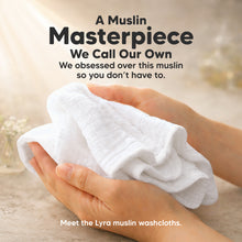 Load image into Gallery viewer, A Muslin Masterpiece We Call Our Own. We obsessed over this muslin
so you don't have to. Meet the Lyra muslin washcloths.
