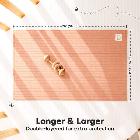 Longer & Larger for extra protection with double-layer design. 20" x 12"
