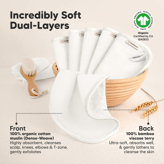 6-Pack Cami Baby Washcloths (Soft White)