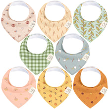 Load image into Gallery viewer, 8-Pack Organic Bandana Bibs (Countryside)
