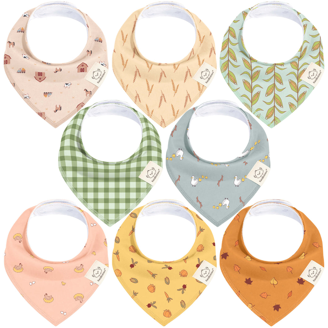 8-Pack Organic Bandana Bibs (Countryside)