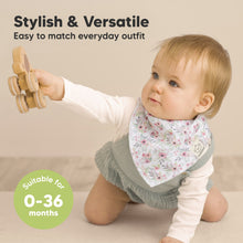 Load image into Gallery viewer, 8-Pack Organic Bandana Bibs (Flourish)
