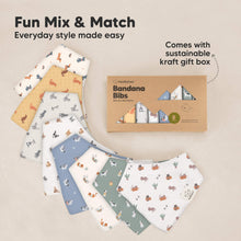 Load image into Gallery viewer, 8-Pack Organic Bandana Bibs (Toy Land)

