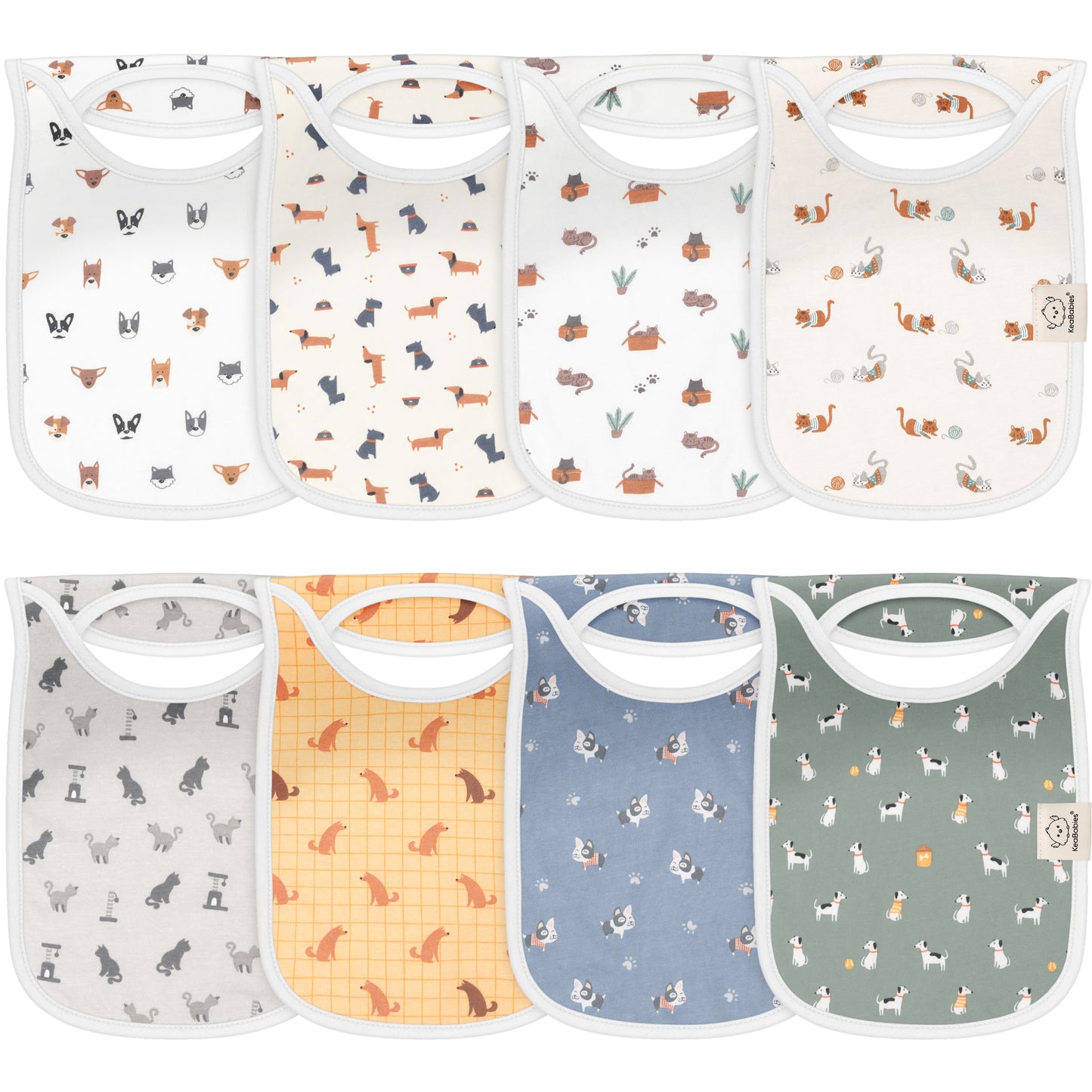 8-Pack Hallo Drool Bibs 26831860564154