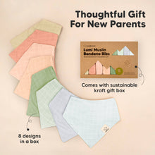 Load image into Gallery viewer, 8-Pack Lumi Muslin Bandana Bibs (Dew)
