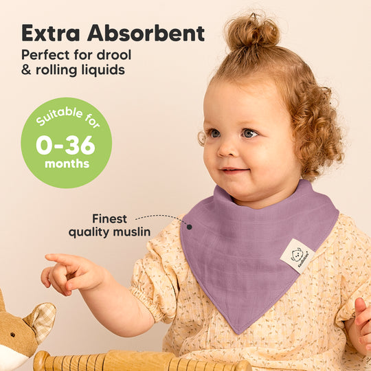 8-Pack Lumi Muslin Bandana Bibs (Lavender)