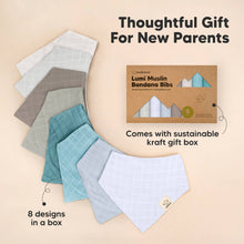 Load image into Gallery viewer, 8-Pack Lumi Muslin Bandana Bibs (Nimbus)
