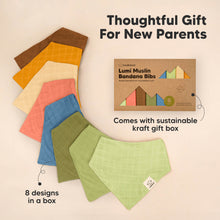Load image into Gallery viewer, 8-Pack Lumi Muslin Bandana Bibs (Primeval)
