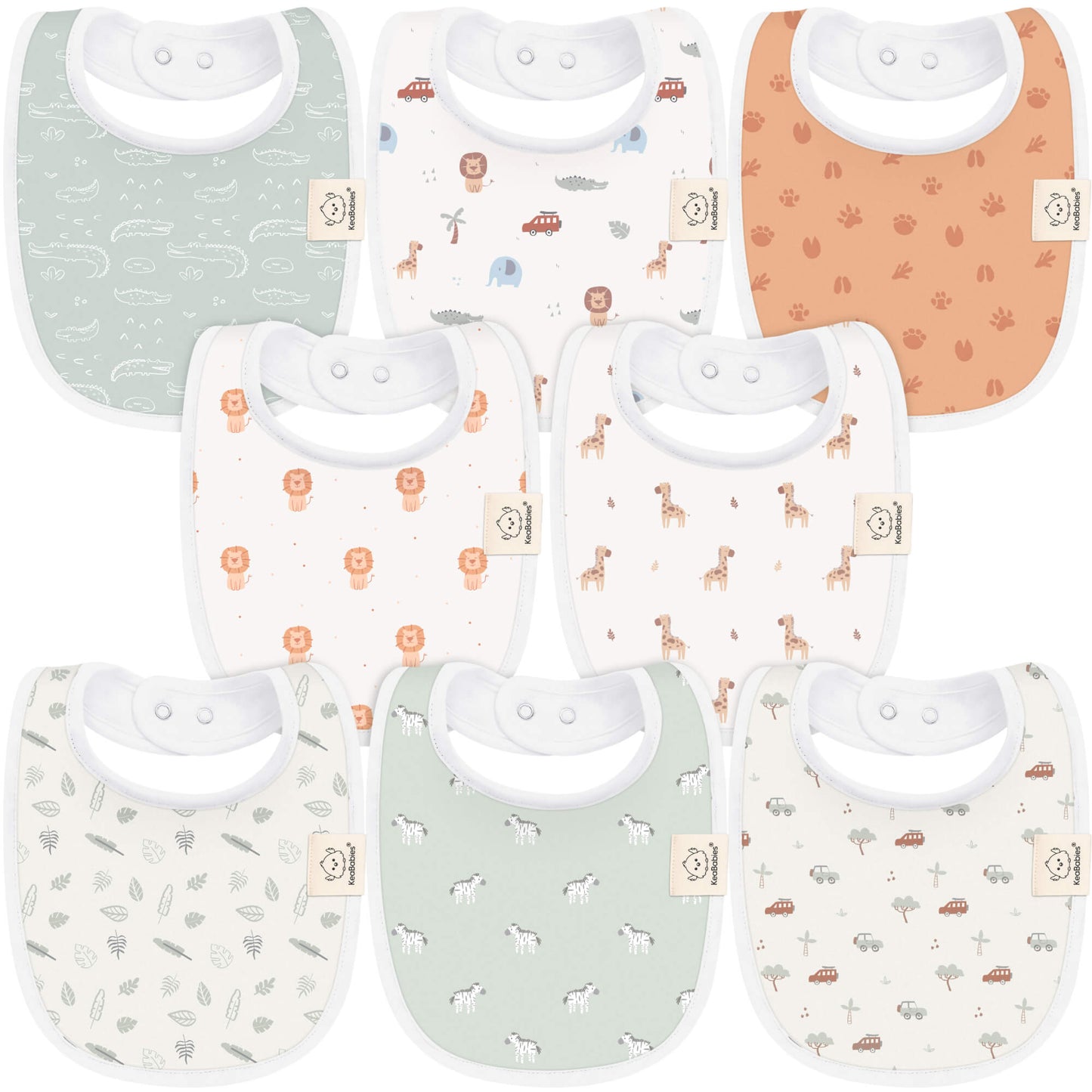 8-Pack Urban Drool Bibs 26314431955130