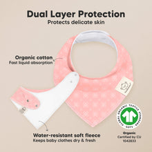 Load image into Gallery viewer, 8-Pack Organic Bandana Bibs (Blush)
