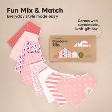 Load image into Gallery viewer, 8-Pack Organic Bandana Bibs (Blush)
