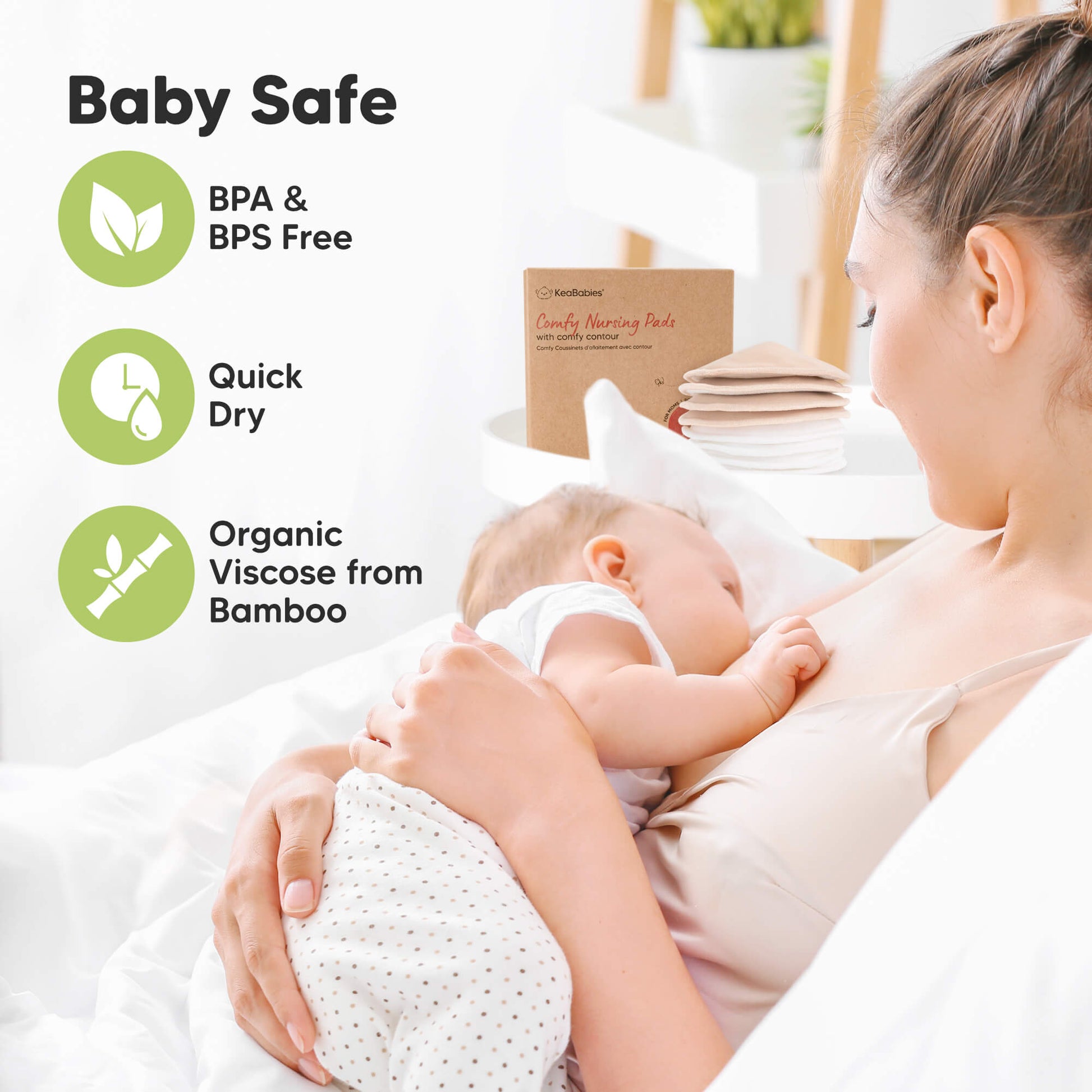 Baby Safe - BPA & BPS Free, Quick Dry, 
Organic Viscose from Bamboo 32254763860154