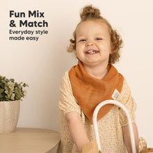 Load image into Gallery viewer, 8-Pack Lumi Muslin Bandana Bibs (Sahara)
