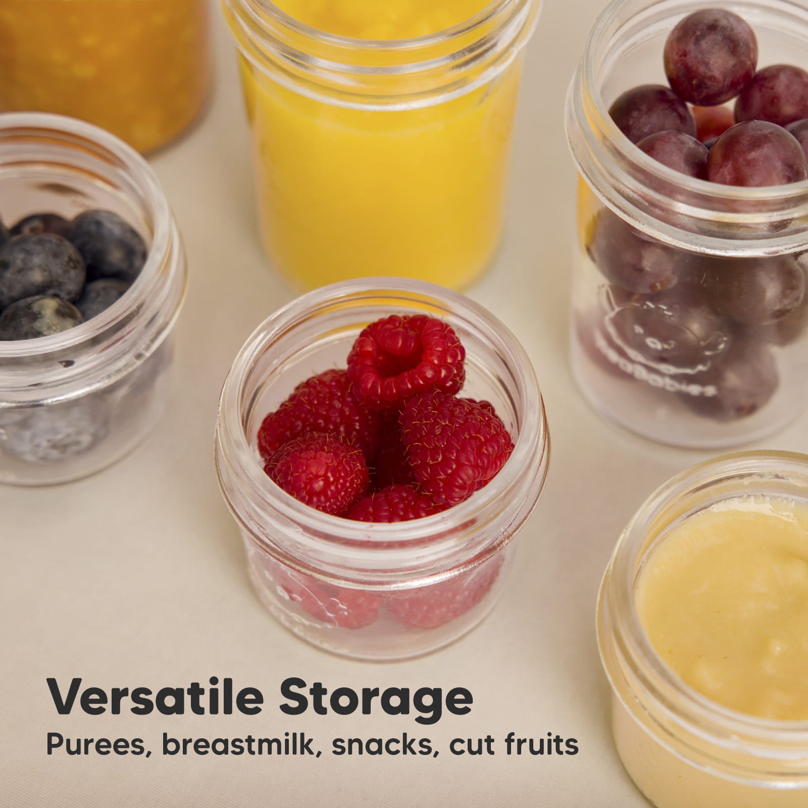 Versatile Storage for purées, breastmilk, snacks, and cut fruits. 27735943479482
