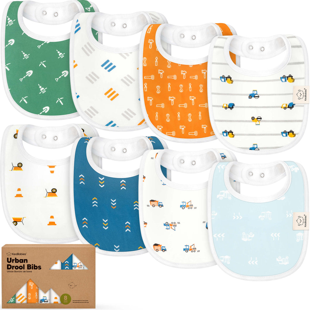 8-Pack Urban Drool Bibs (Builders)