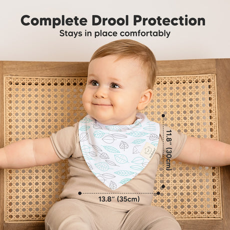 Complete Drool Protection, stays in place comfortably with size about 11.8" x 13.8" (35 cm).
