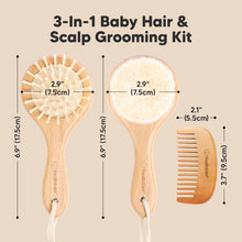 Load image into Gallery viewer, Baby Round Hair Brush and Comb Set
