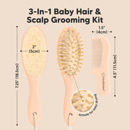 Baby Hair Brush and Comb Set (Peach)