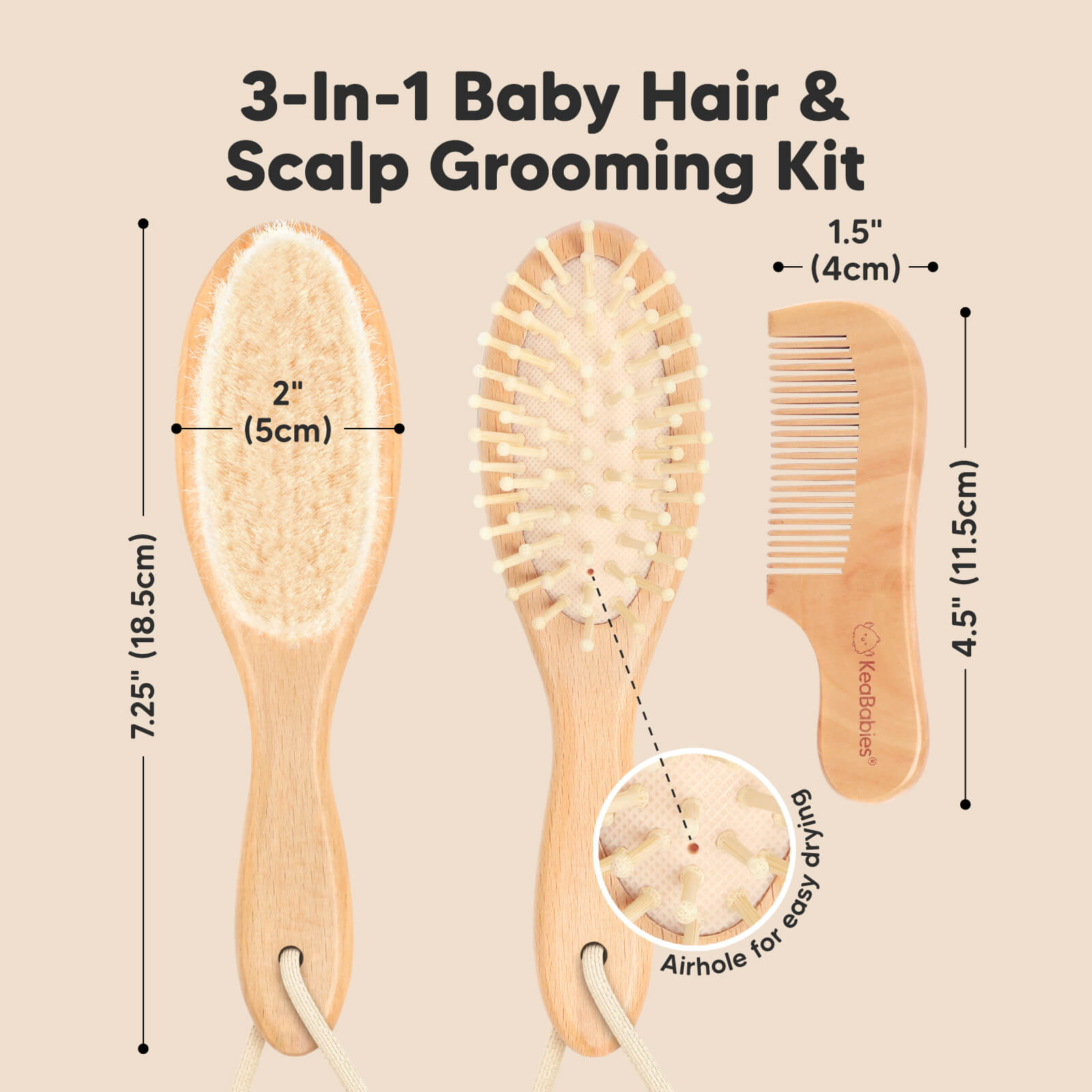 Baby Hair Brush and Comb Set for Newborn – KeaBabies