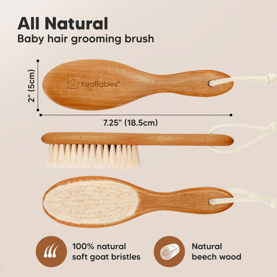 Baby Hair Brush (Golden Oak, Oval)