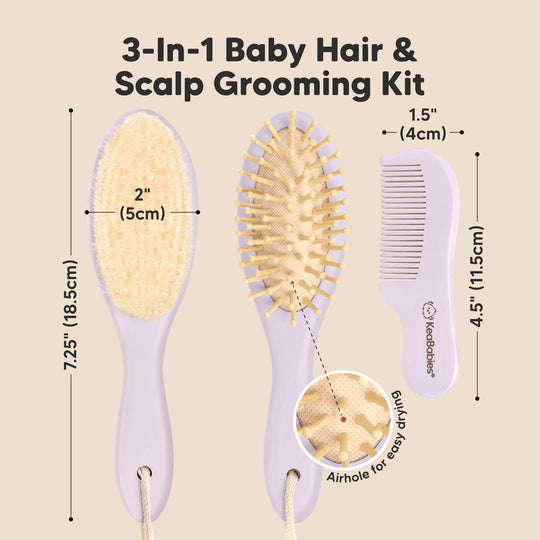 Baby Hair Brush and Comb Set (Thistle)