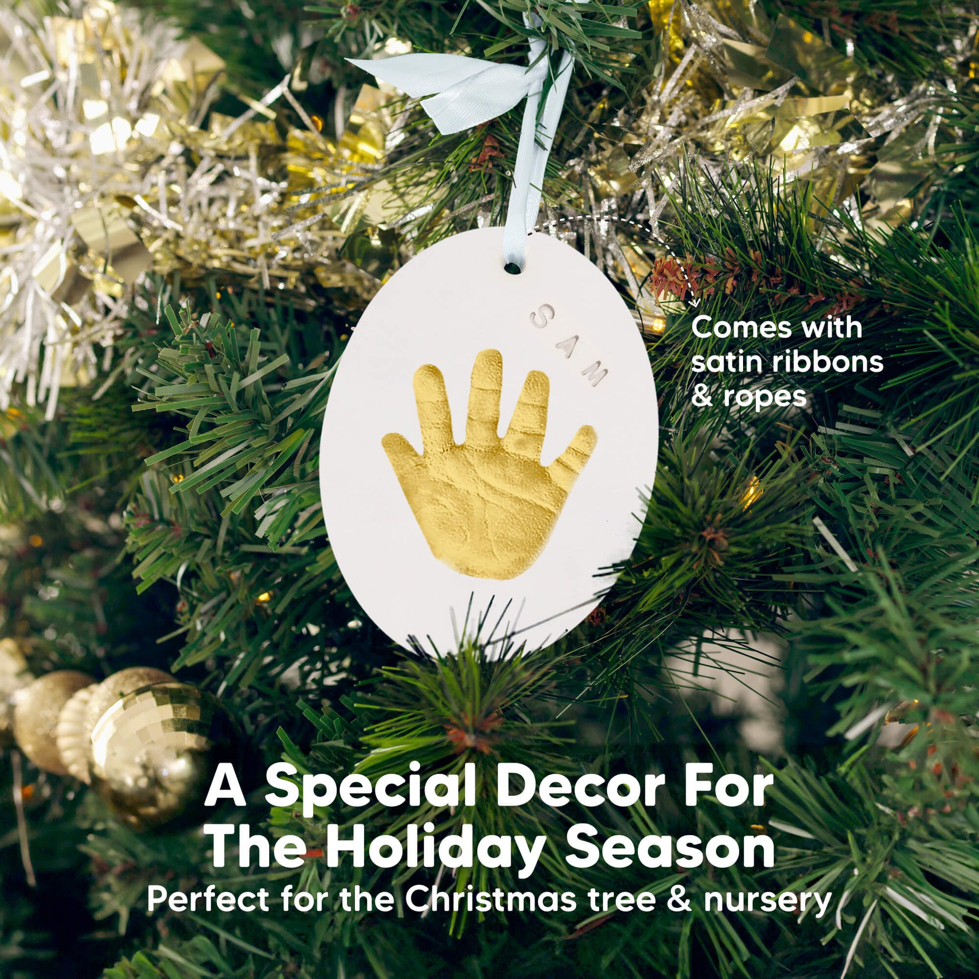 A Special Decor For The Holiday Season: Perfect for the Christmas tree & nursery, comes with satin ribbons & ropes 30514354389178