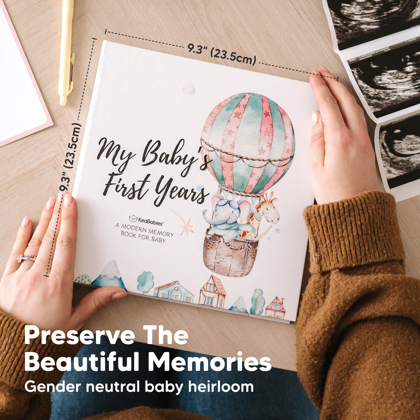 Preserve The Beautiful Memories, Gender neutral baby heirloom. 9.3 inches by 9.3 inches or 23.5cm by 23.5 cm 26662242910394