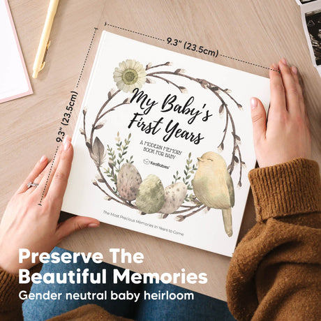 Preserve The Beautiful Memories — Gender-neutral baby heirloom. 9.3" (23.5cm) 
