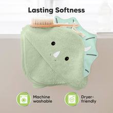 Load image into Gallery viewer, Cuddle Baby Hooded Towel (Triceratops)
