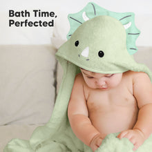 Load image into Gallery viewer, Cuddle Baby Hooded Towel (Triceratops)
