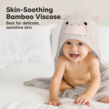 Load image into Gallery viewer, Cuddle Baby Hooded Towel (Hippo)
