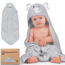 Load image into Gallery viewer, Cuddle Baby Hooded Towel (Elephant)

