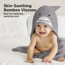 Hudz Kidz Premium Hooded Towel Poncho For Kids & Toddlers, Soft 100% Cotton, Ideal At Bath, Beach, Pool (Pink Shark