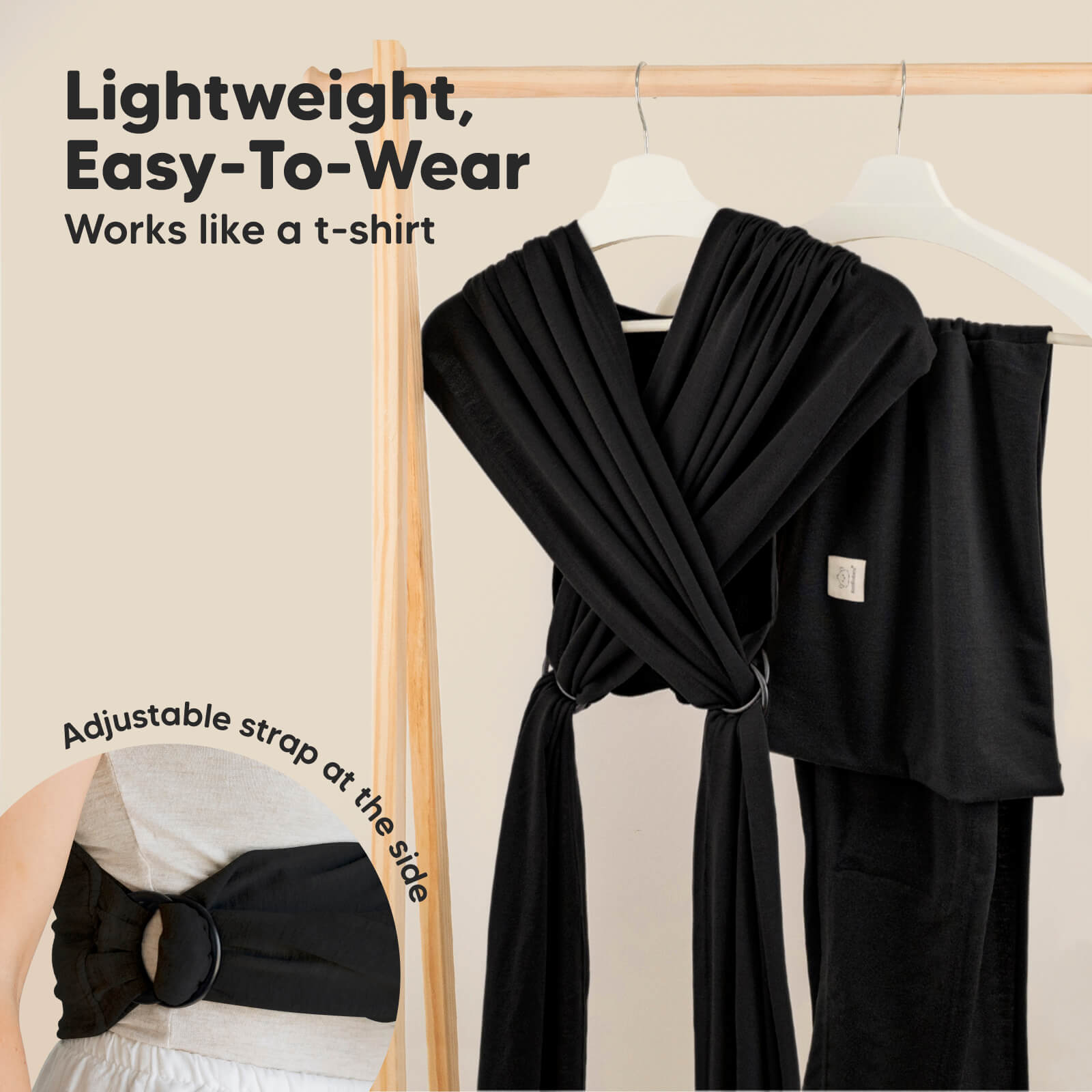 Lightweight, Easy-To-Wear. Works like a t-shirt. Adjustable strap at the side 32590879391930