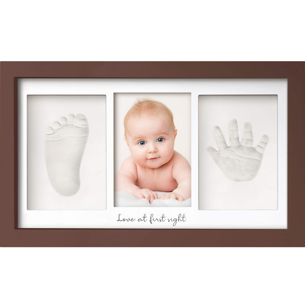 Baby Handprint & Footprint Keepsake Duo Frame (Cedar)
