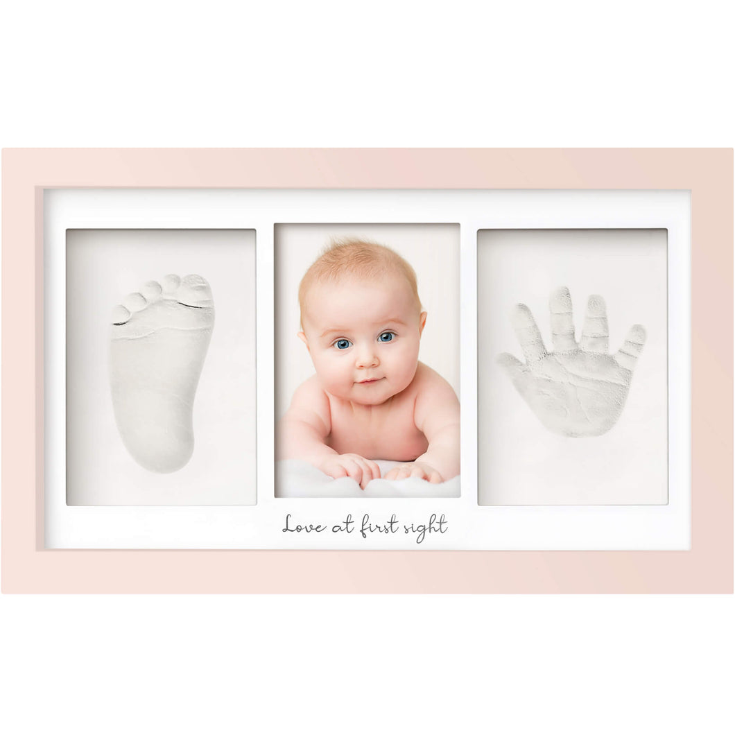 Baby Handprint & Footprint Keepsake Duo Frame (Petal Pink)