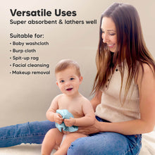 Load image into Gallery viewer, Deluxe Baby Washcloths (White/Sky)

