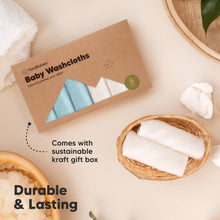 Load image into Gallery viewer, Deluxe Baby Washcloths (White/Sky)
