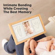 Load image into Gallery viewer, Baby Handprint &amp; Footprint Keepsake Duo Frame (Bamboo)
