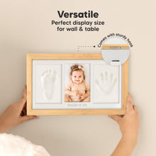 Load image into Gallery viewer, Baby Handprint &amp; Footprint Keepsake Duo Frame (Bamboo)
