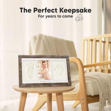 Load image into Gallery viewer, Baby Handprint &amp; Footprint Keepsake Duo Frame (Barnwood)
