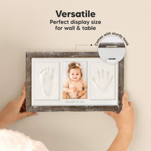 Load image into Gallery viewer, Baby Handprint &amp; Footprint Keepsake Duo Frame (Barnwood)
