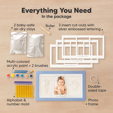 Load image into Gallery viewer, Baby Handprint &amp; Footprint Keepsake Duo Frame (Cornflower)
