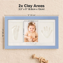 Load image into Gallery viewer, Baby Handprint &amp; Footprint Keepsake Duo Frame (Cornflower)
