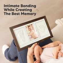 Load image into Gallery viewer, Baby Handprint &amp; Footprint Keepsake Duo Frame (Dark Walnut)
