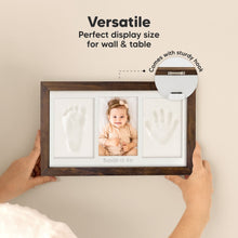 Load image into Gallery viewer, Baby Handprint &amp; Footprint Keepsake Duo Frame (Dark Walnut)
