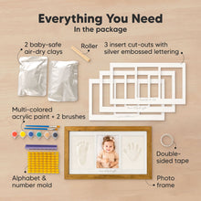 Load image into Gallery viewer, Baby Handprint &amp; Footprint Keepsake Duo Frame (Golden Wheat)
