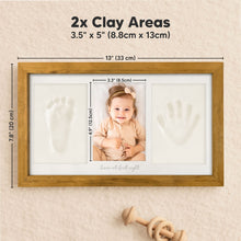 Load image into Gallery viewer, Baby Handprint &amp; Footprint Keepsake Duo Frame (Golden Wheat)
