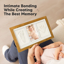 Load image into Gallery viewer, Baby Handprint &amp; Footprint Keepsake Duo Frame (Golden Wheat)

