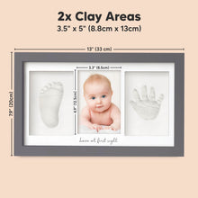 Load image into Gallery viewer, Baby Handprint &amp; Footprint Keepsake Duo Frame (Gunmetal Gray)
